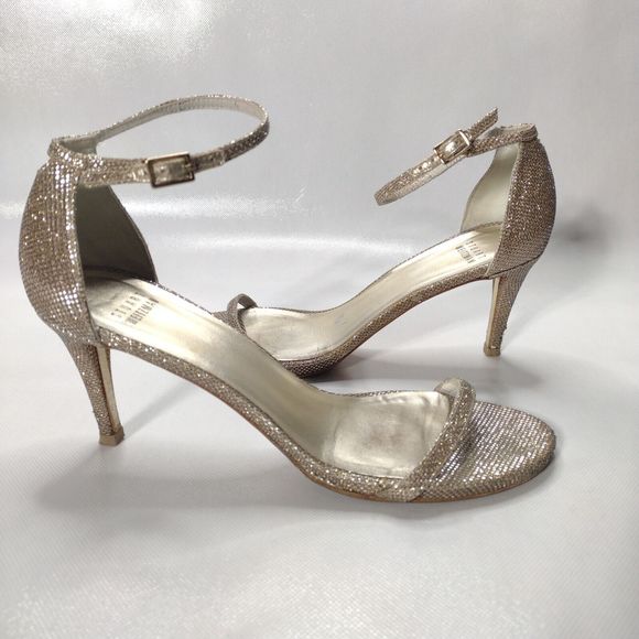 Stuart Weitzman Silver Heels - Picture 1 of 10